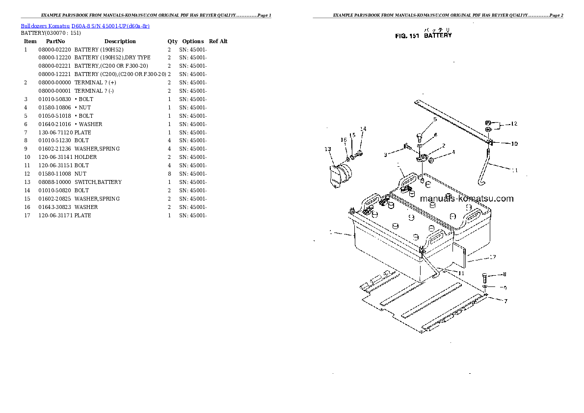 Protected: D60A-8 S/N 45001-UP Partsbook