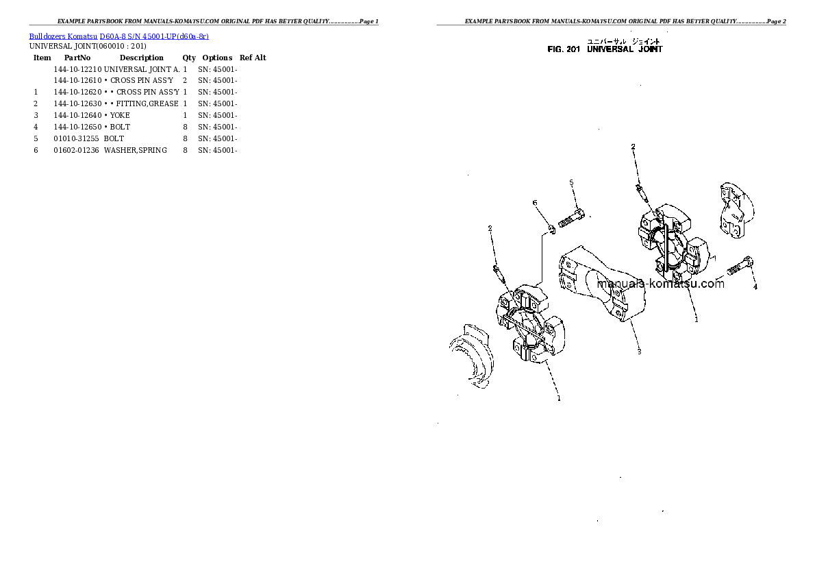 Protected: D60A-8 S/N 45001-UP Partsbook