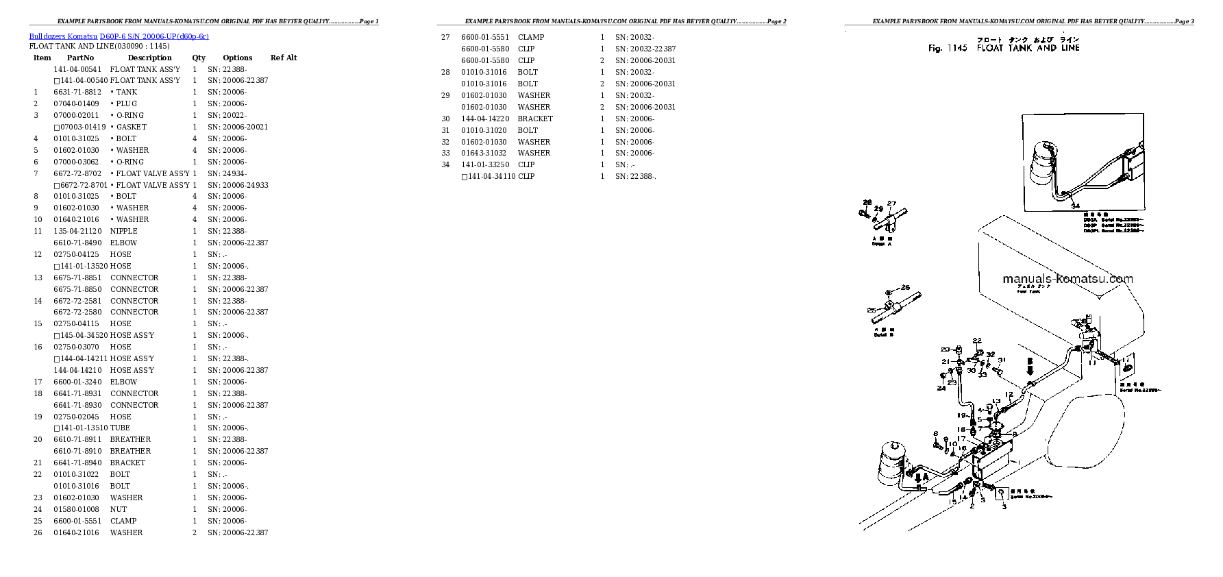 Protected: D60P-6 S/N 20006-UP Partsbook