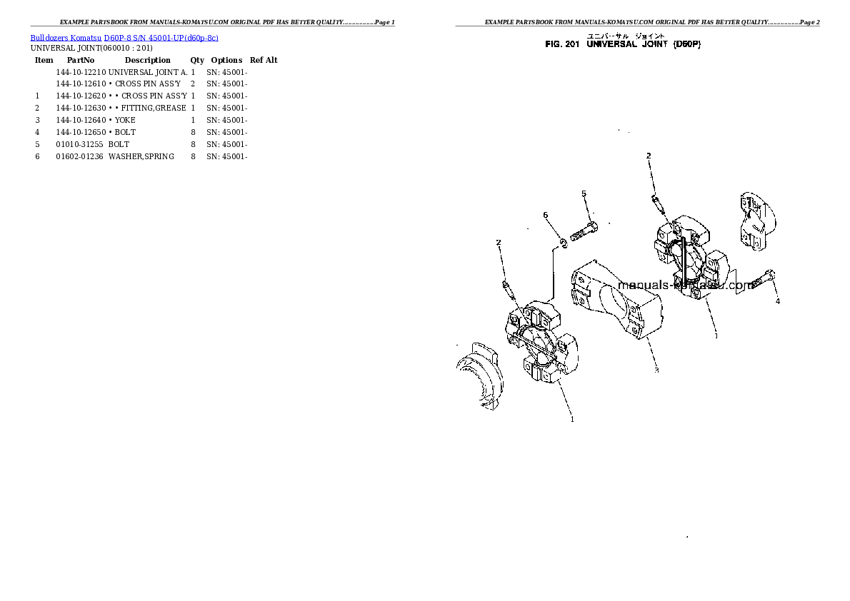Protected: D60P-8 S/N 45001-UP Partsbook