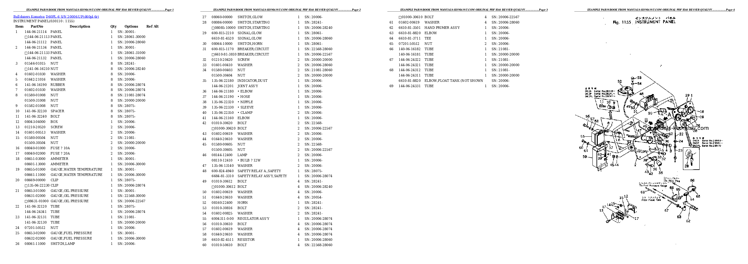 Protected: D60PL-6 S/N 20006-UP Partsbook