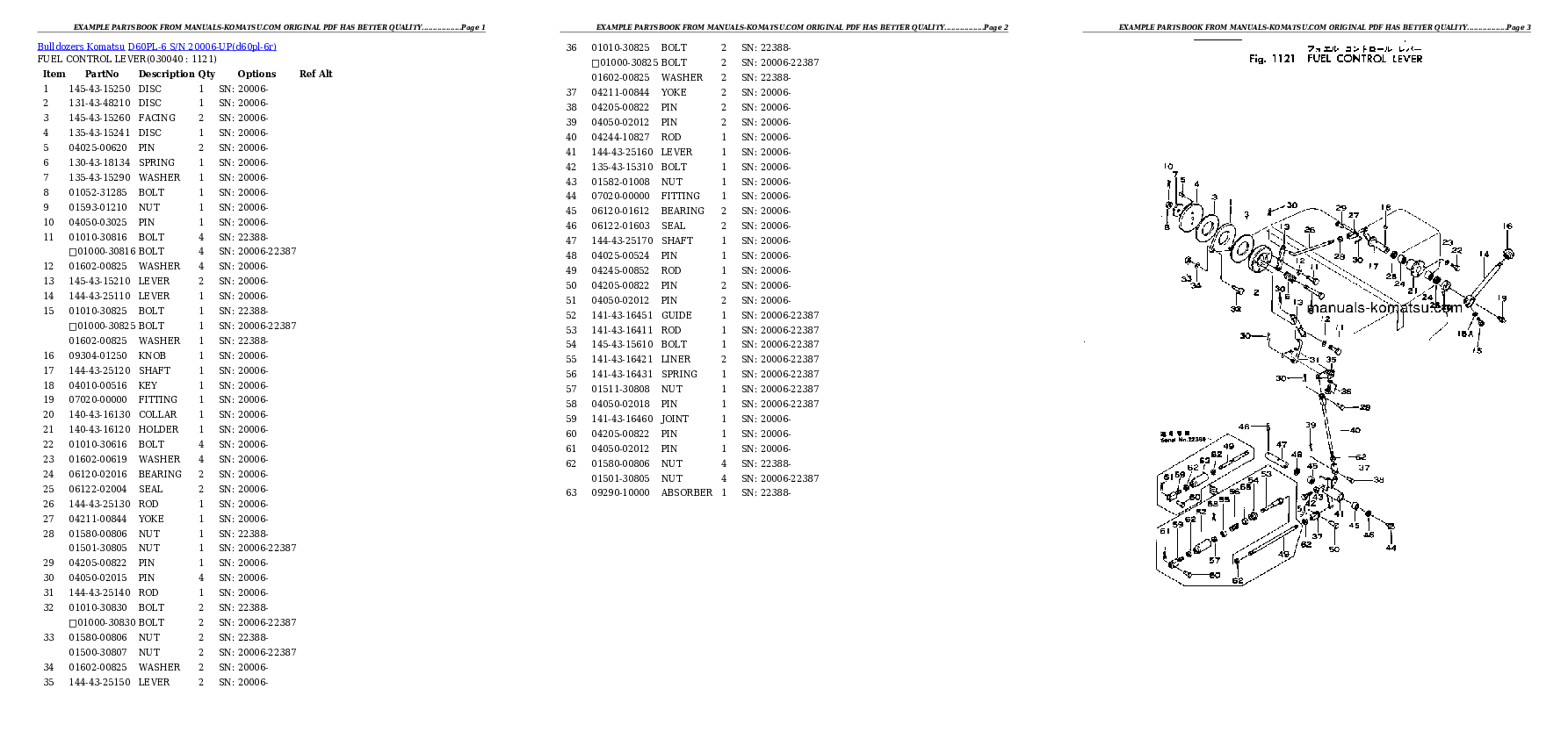 Protected: D60PL-6 S/N 20006-UP Partsbook