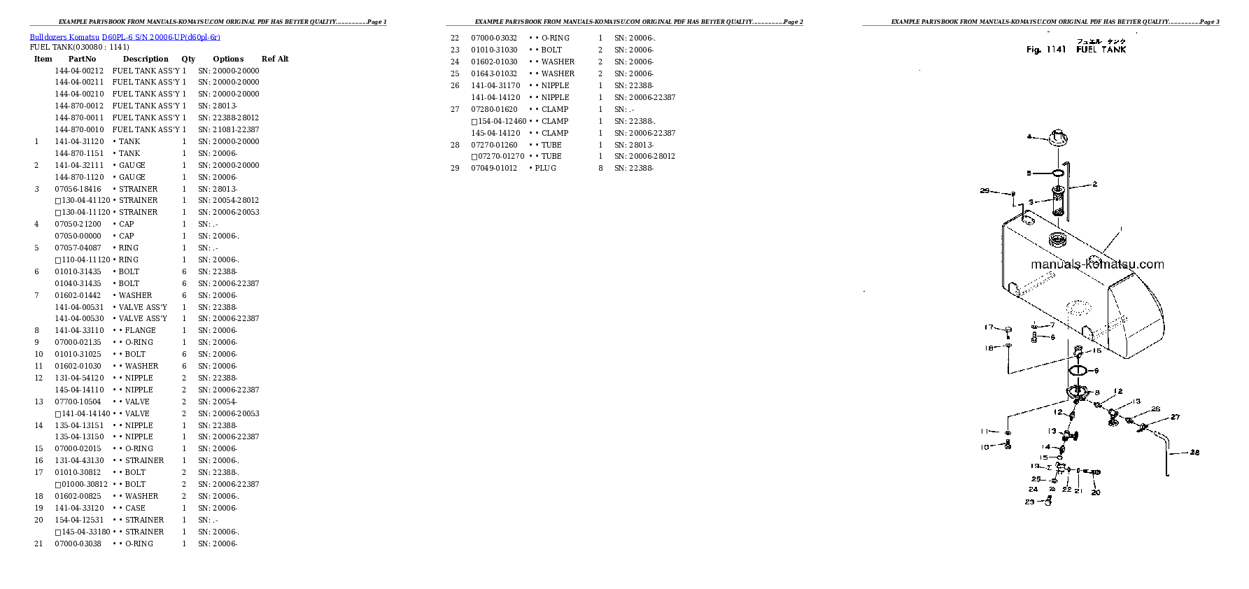 Protected: D60PL-6 S/N 20006-UP Partsbook