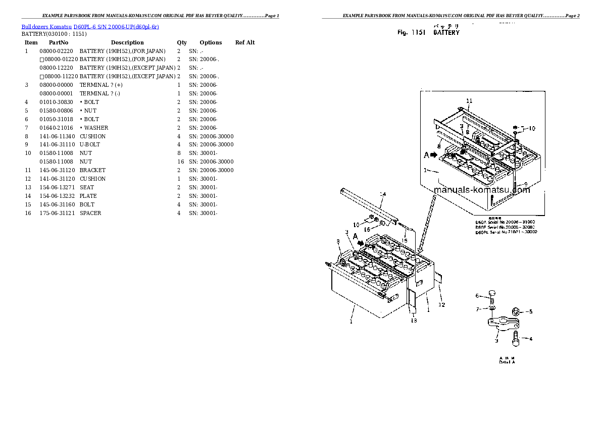 Protected: D60PL-6 S/N 20006-UP Partsbook