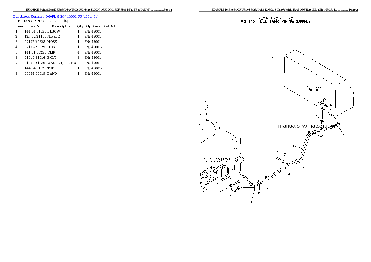 Protected: D60PL-8 S/N 45001-UP Partsbook