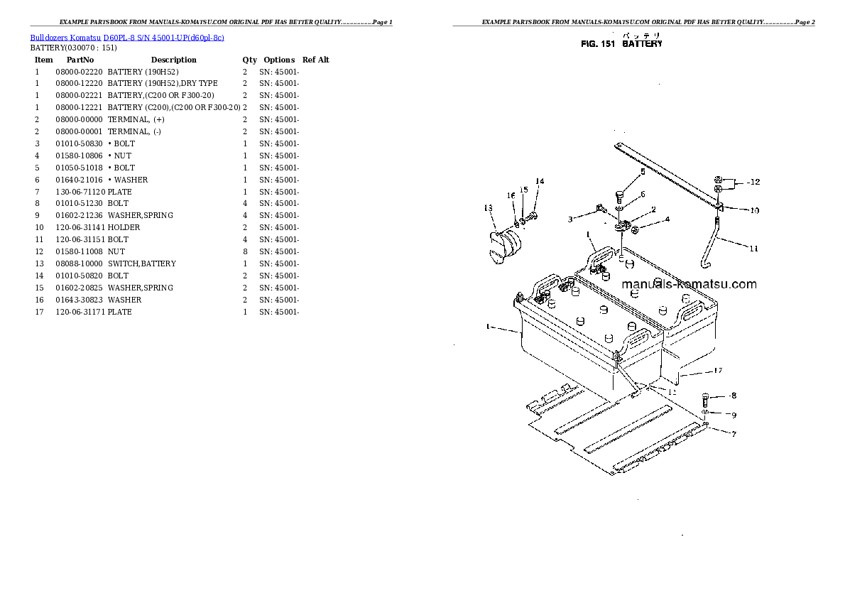 Protected: D60PL-8 S/N 45001-UP Partsbook