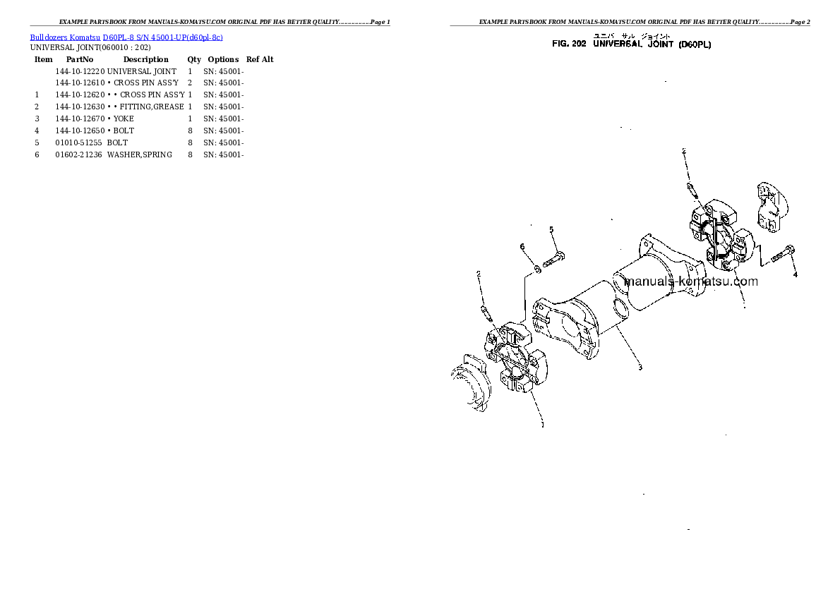 Protected: D60PL-8 S/N 45001-UP Partsbook