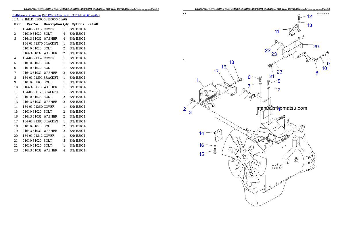 Protected: D61EX-12A-W S/N B3001-UP Partsbook
