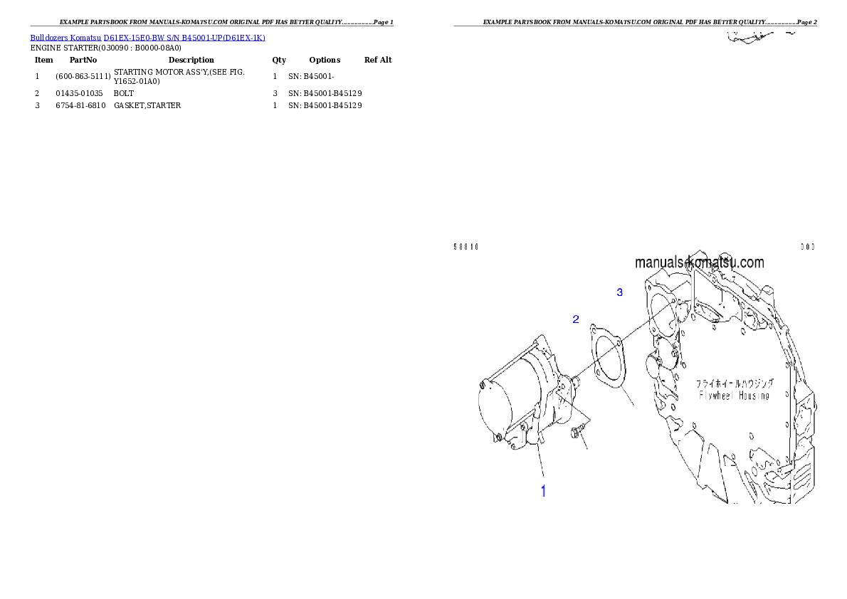 Protected: D61EX-15E0-BW S/N B45001-UP Partsbook