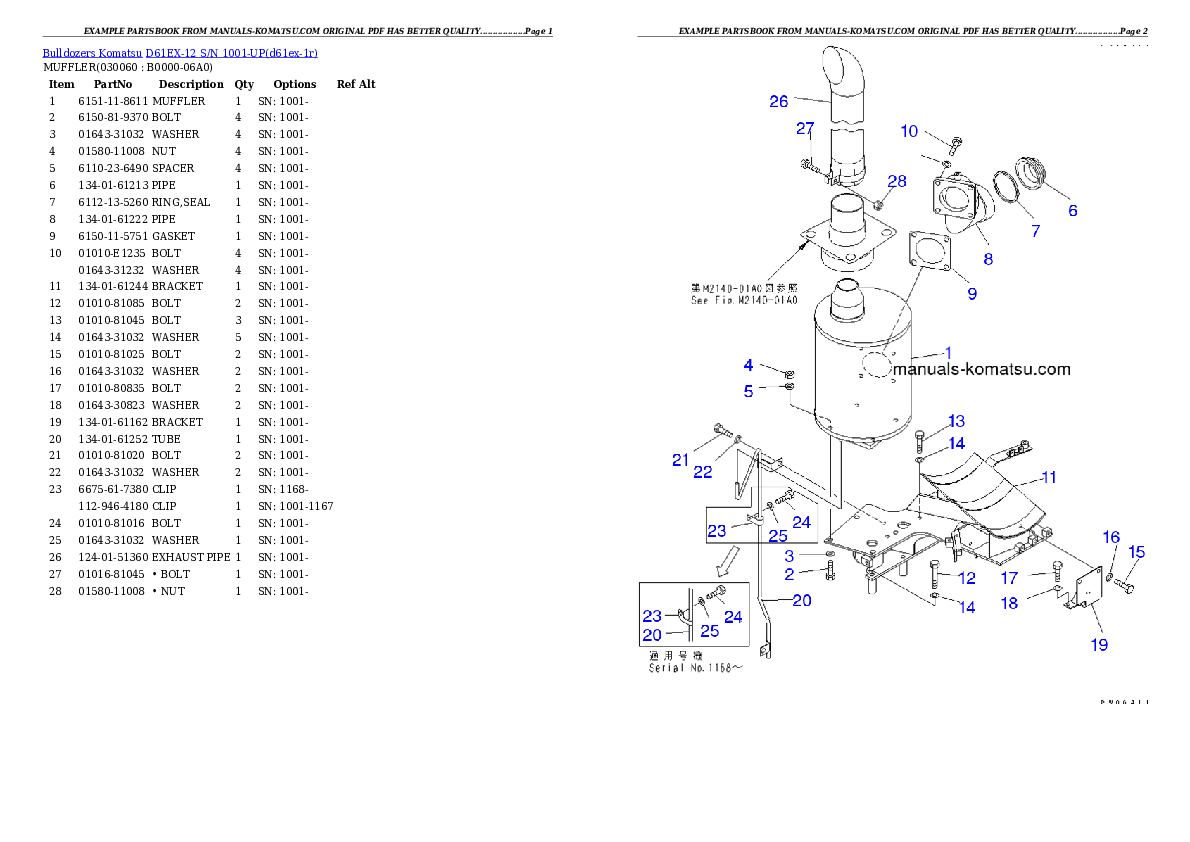 Protected: D61EX-12 S/N 1001-UP Partsbook
