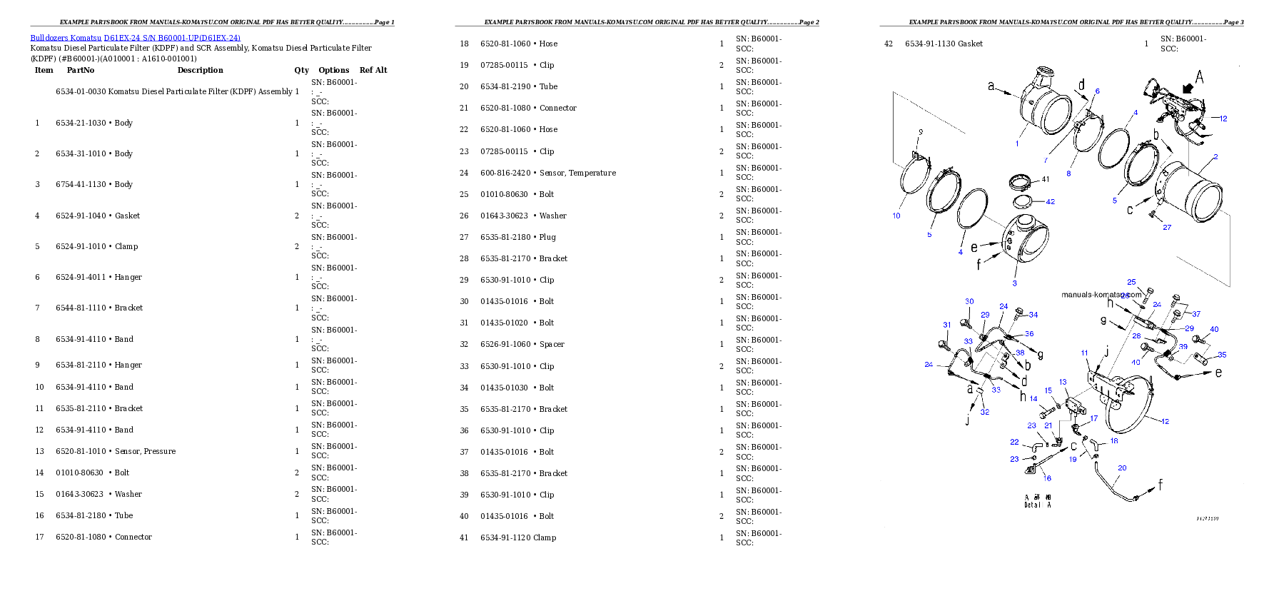 Protected: D61EX-24 S/N B60001-UP Partsbook