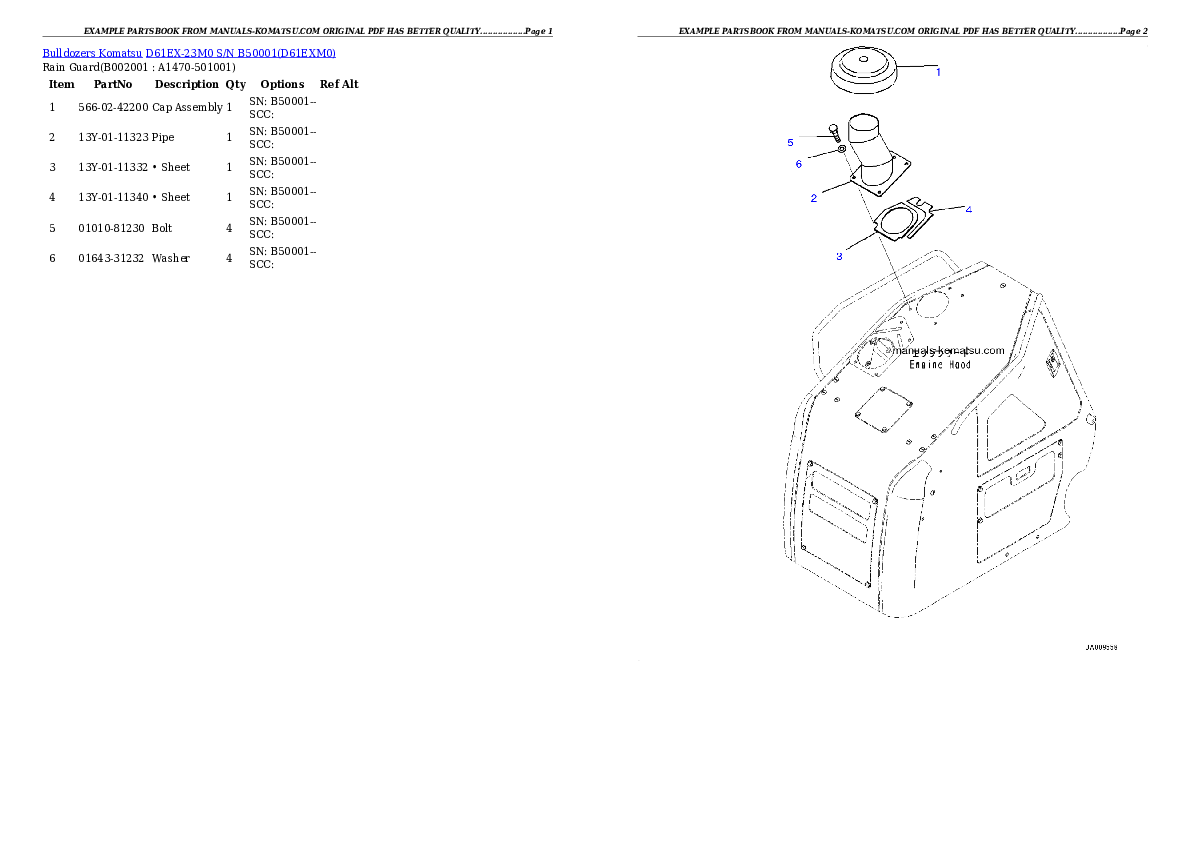 Protected: D61EX-23M0 S/N B50001 Partsbook