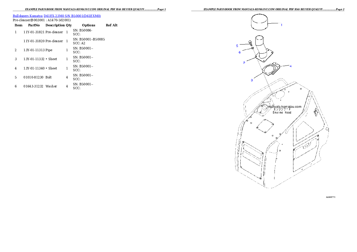 Protected: D61EX-23M0 S/N B50001 Partsbook
