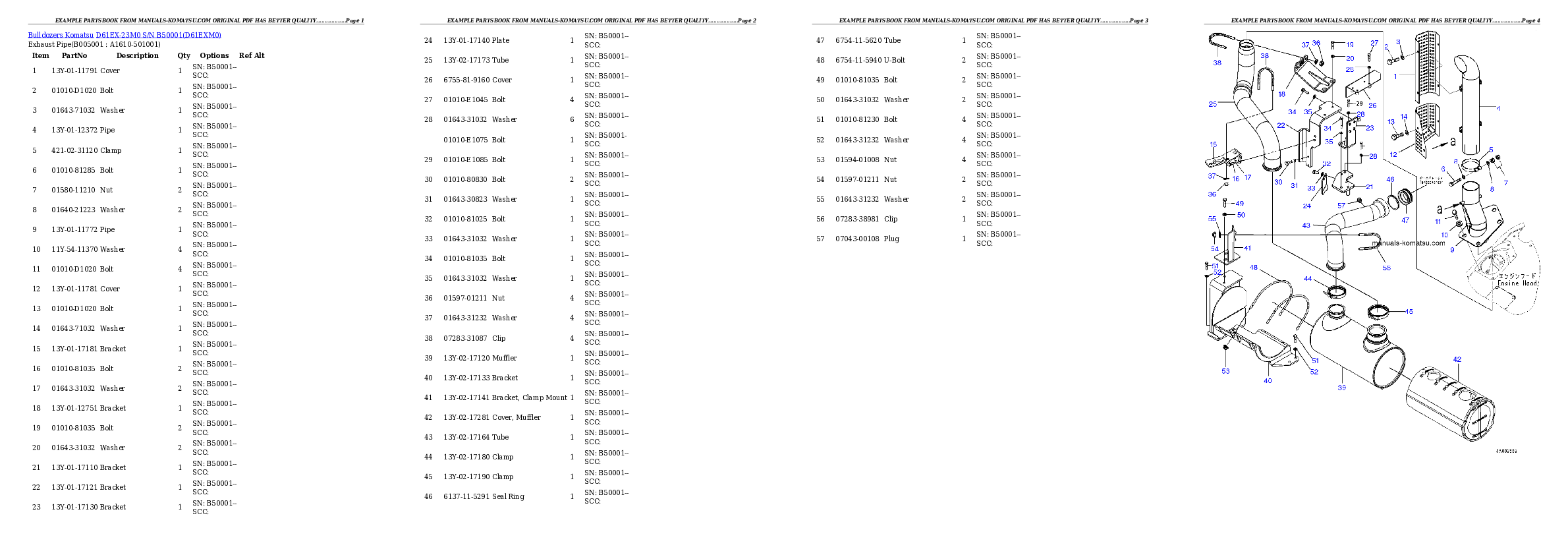 Protected: D61EX-23M0 S/N B50001 Partsbook
