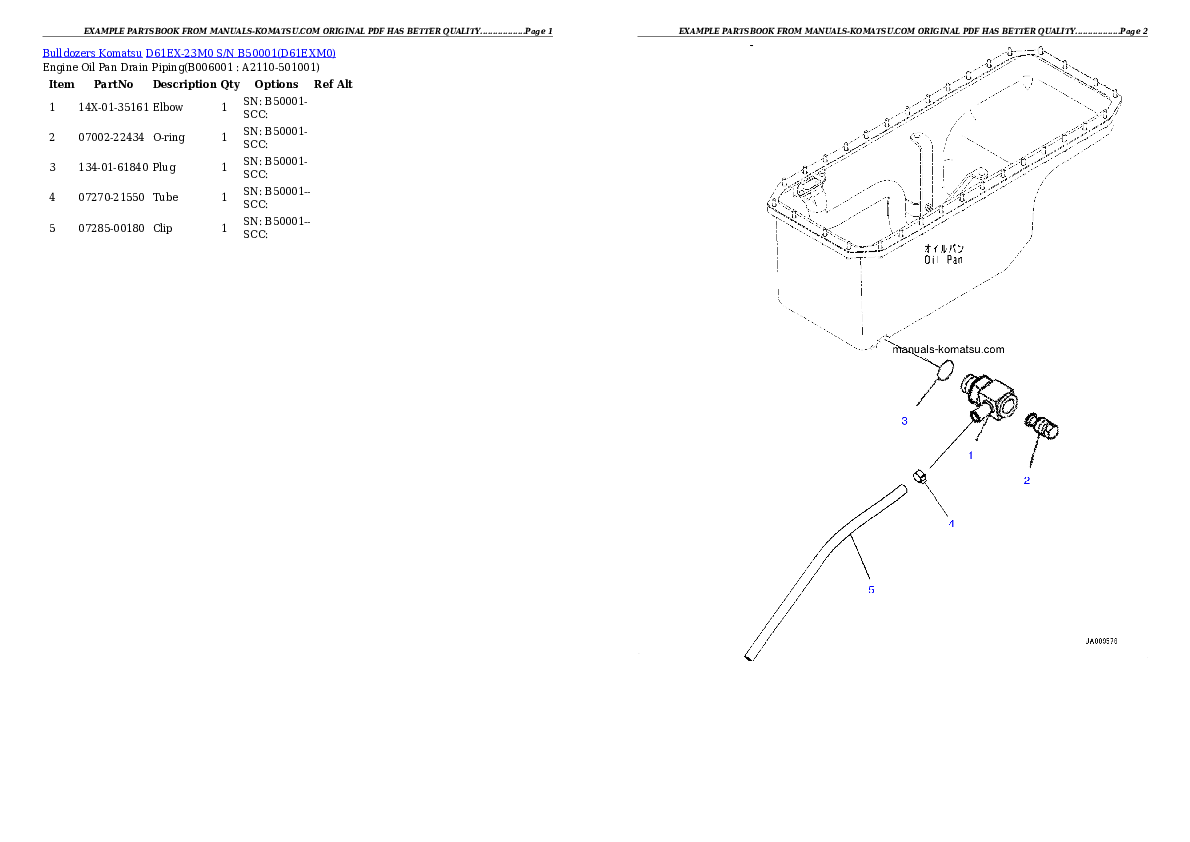 Protected: D61EX-23M0 S/N B50001 Partsbook