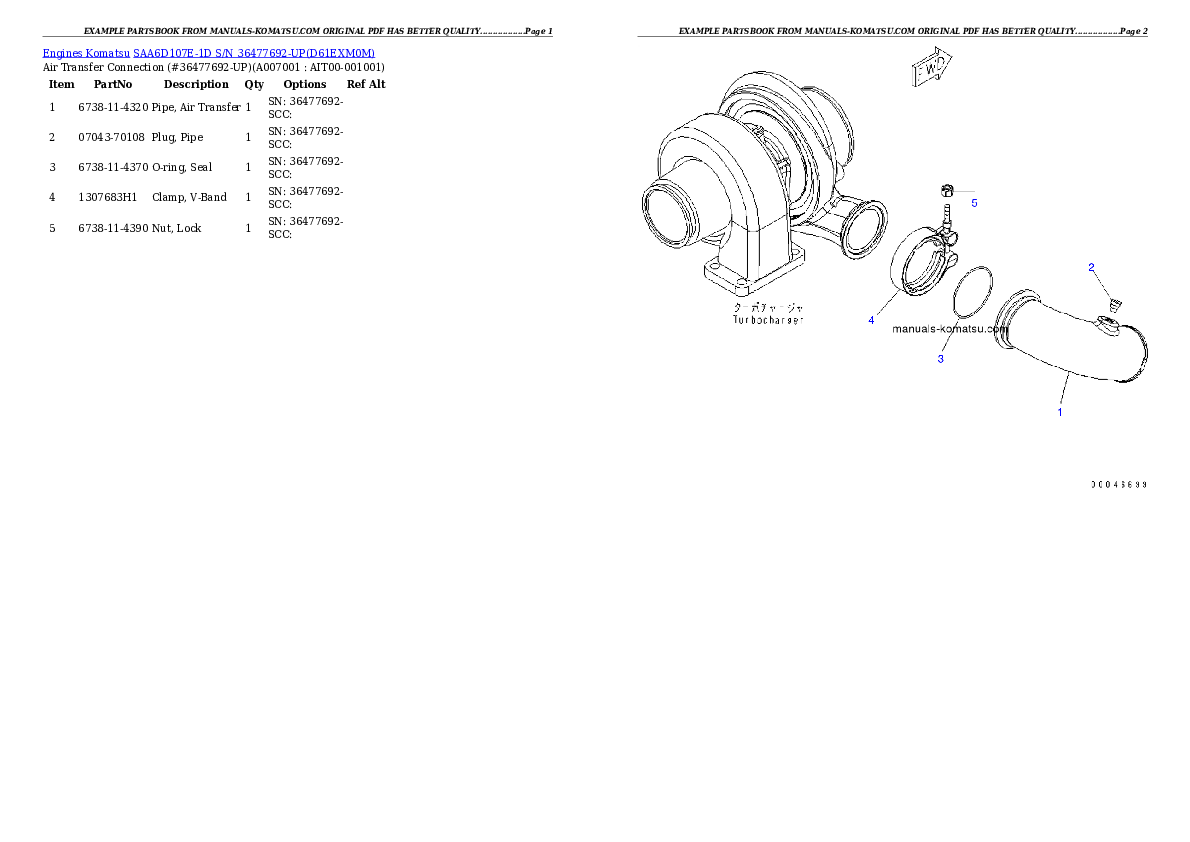 Protected: SAA6D107E-1D S/N 36477692-UP Partsbook