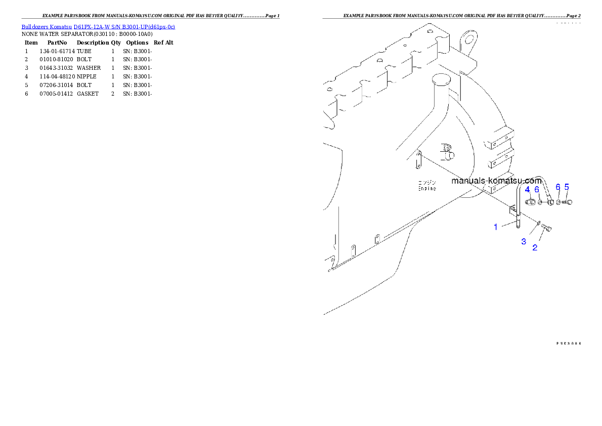 Protected: D61PX-12A-W S/N B3001-UP Partsbook