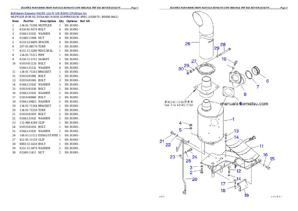 Protected: D61PX-12A-W S/N B3001-UP Partsbook