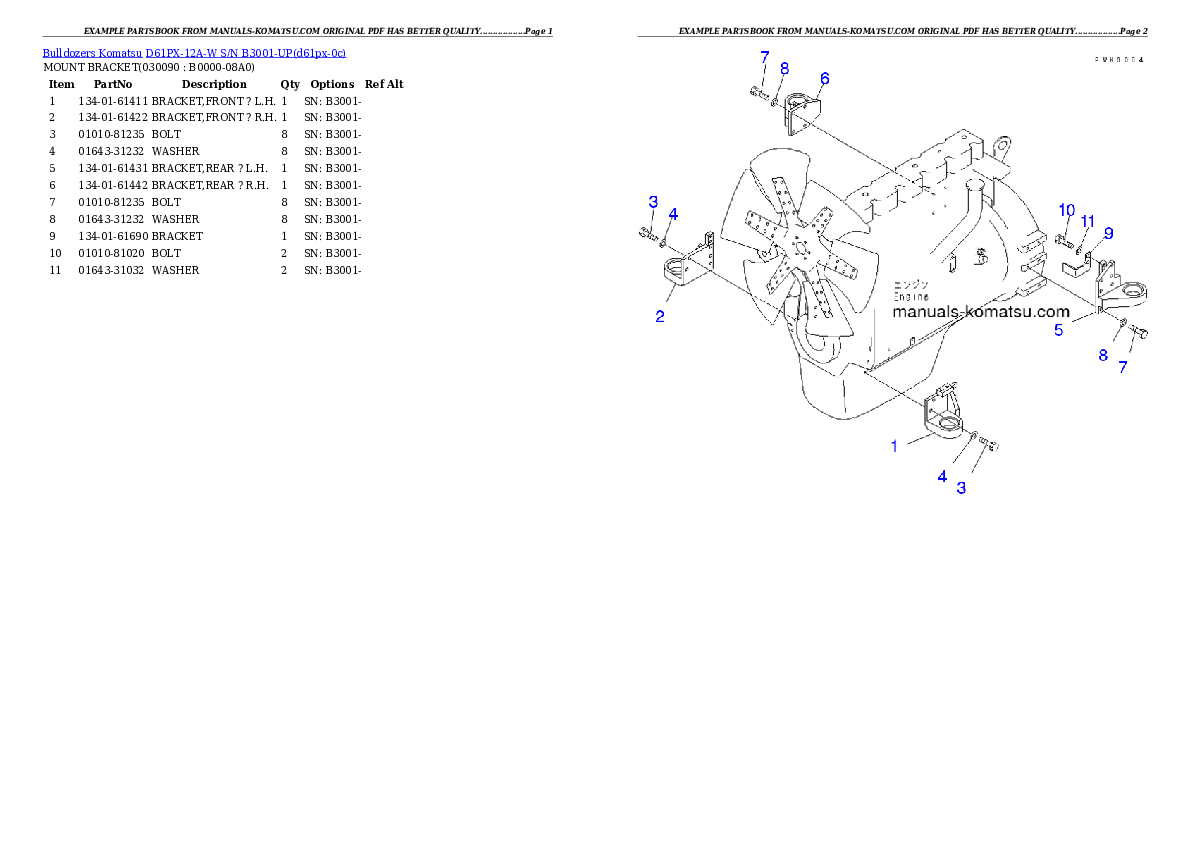 Protected: D61PX-12A-W S/N B3001-UP Partsbook