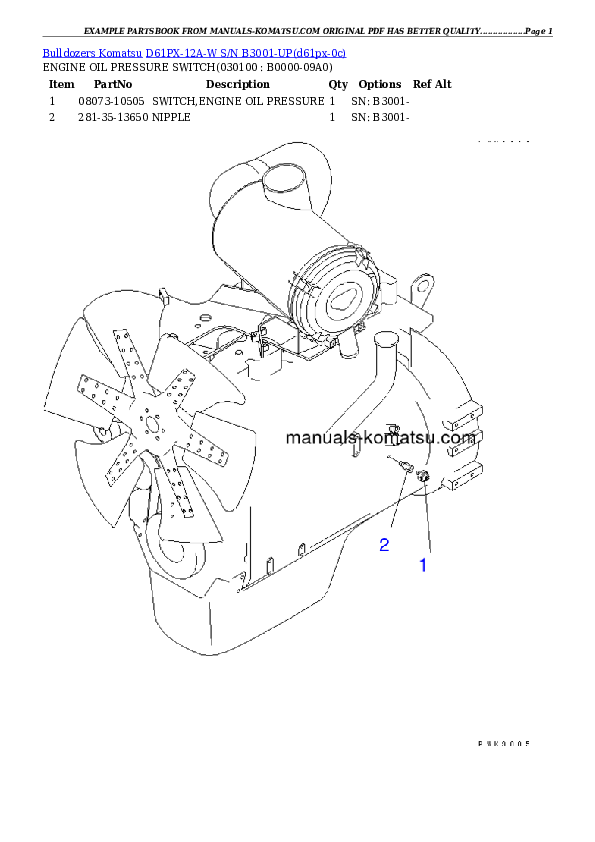Protected: D61PX-12A-W S/N B3001-UP Partsbook