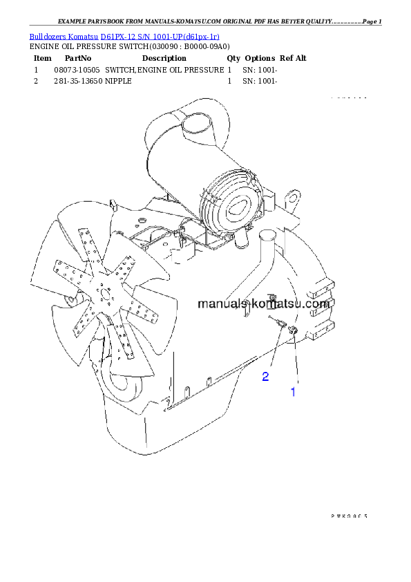 Protected: D61PX-12 S/N 1001-UP Partsbook