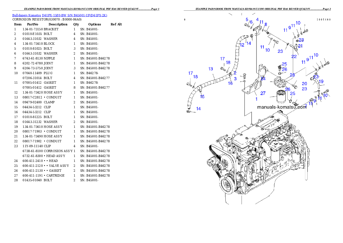 Protected: D61PX-15E0-BW S/N B45001-UP Partsbook