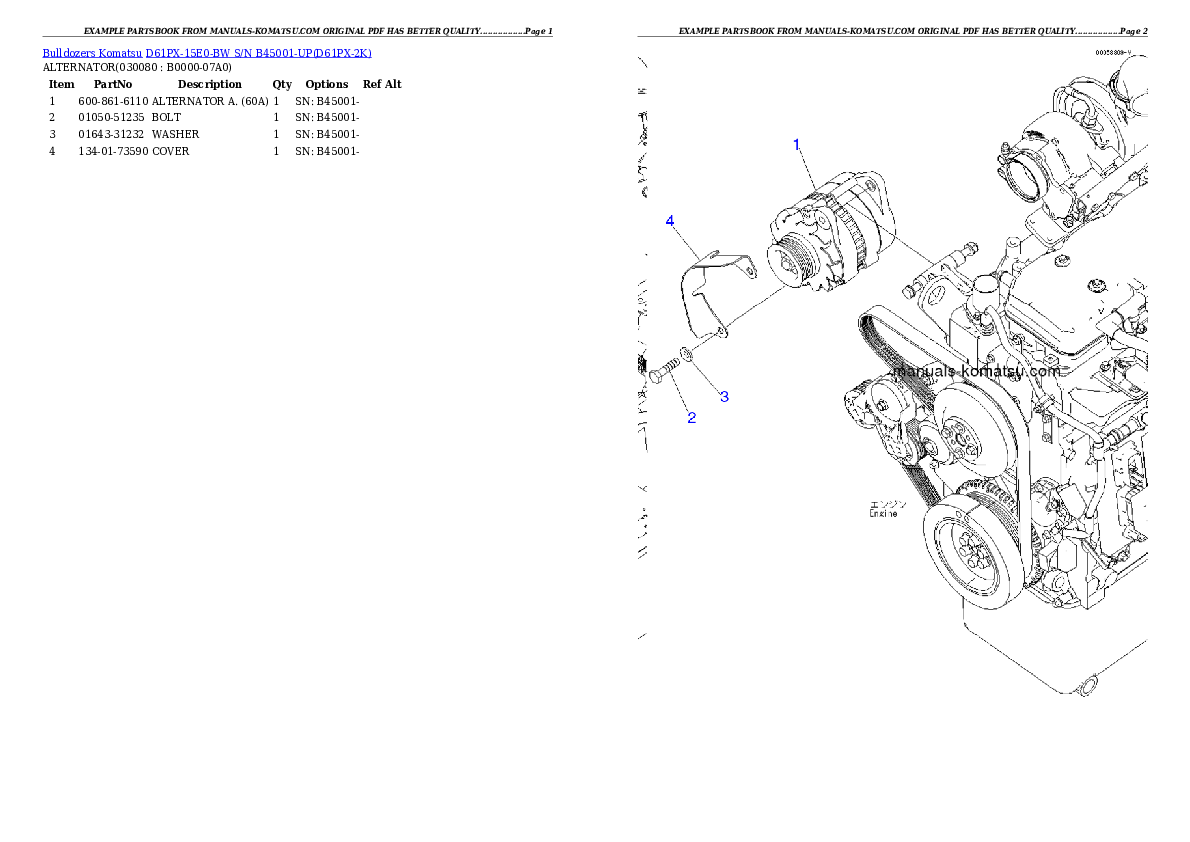 Protected: D61PX-15E0-BW S/N B45001-UP Partsbook