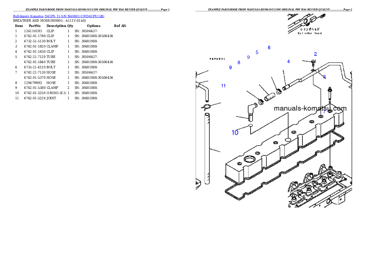 Protected: D61PX-15 S/N B40001-UP Partsbook