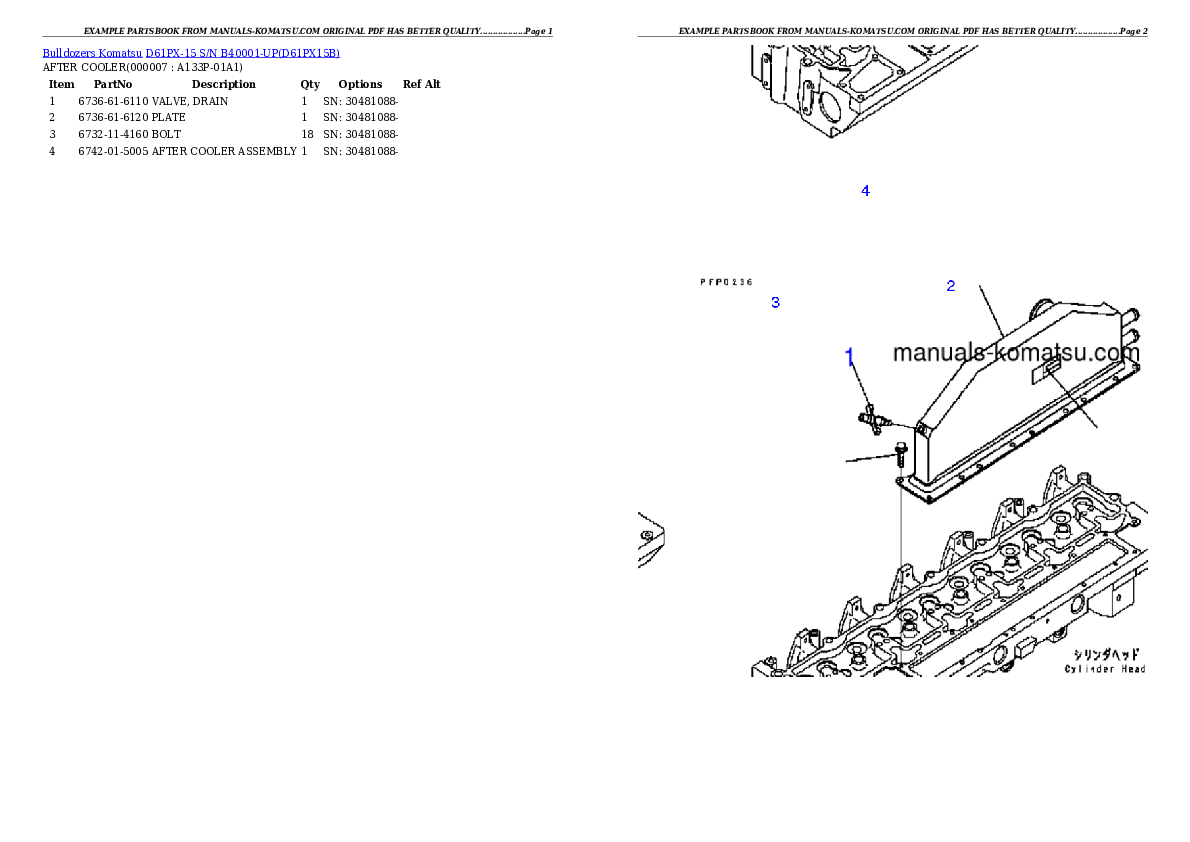Protected: D61PX-15 S/N B40001-UP Partsbook