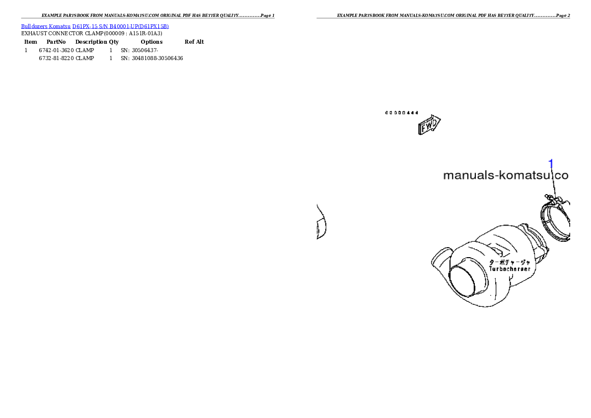 Protected: D61PX-15 S/N B40001-UP Partsbook