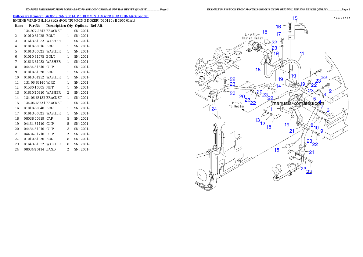 Protected: D63E-12 S/N 2001-UP (TRIMMING DOZER FOR CHINA) Partsbook