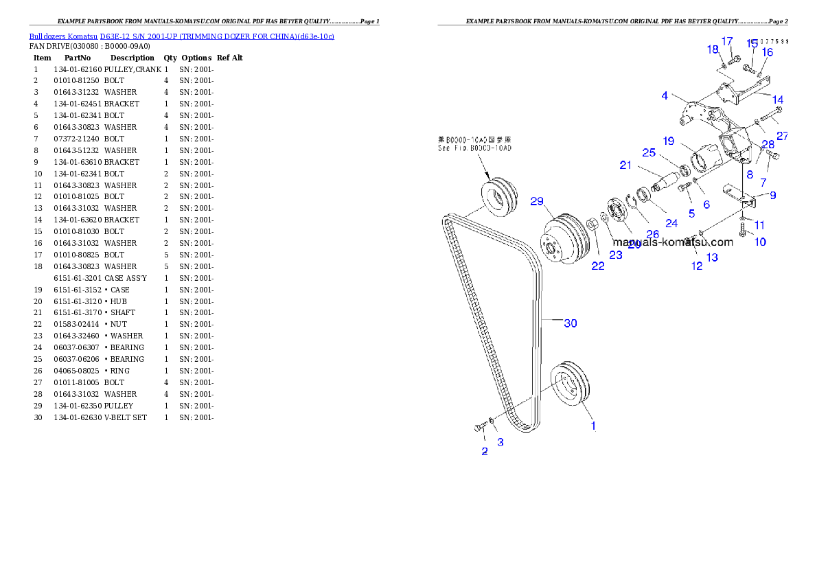 Protected: D63E-12 S/N 2001-UP (TRIMMING DOZER FOR CHINA) Partsbook