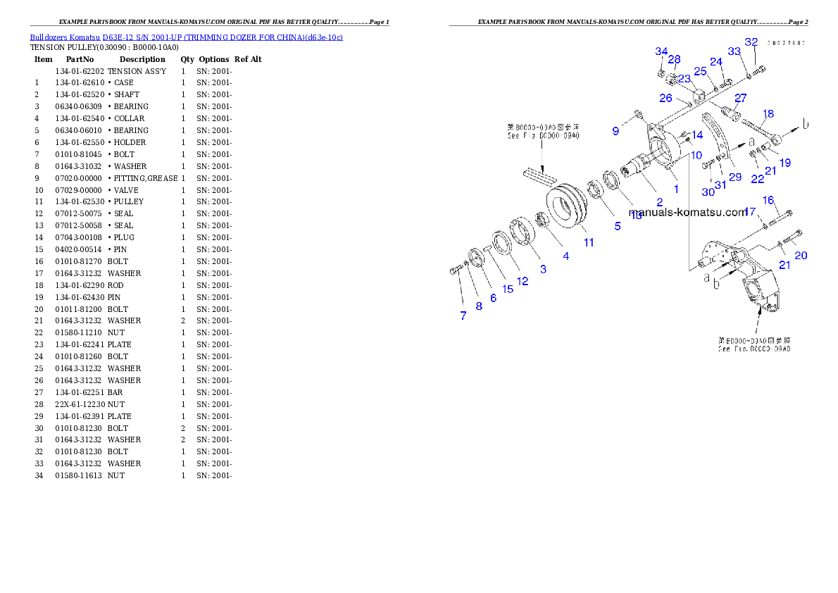 Protected: D63E-12 S/N 2001-UP (TRIMMING DOZER FOR CHINA) Partsbook