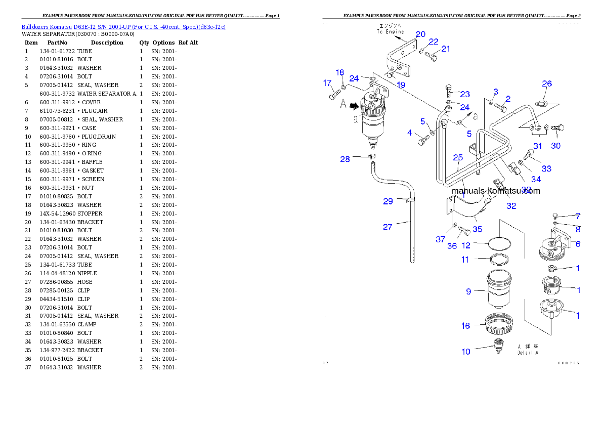Protected: D63E-12 S/N 2001-UP (For C.I.S. -40cent. Spec.) Partsbook