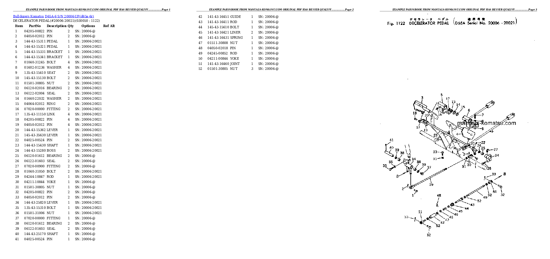 Protected: D65A-6 S/N 20006-UP Partsbook