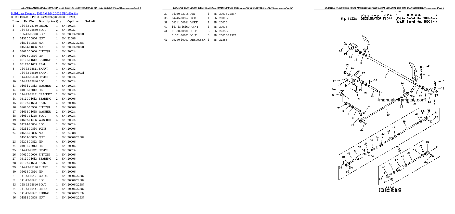 Protected: D65A-6 S/N 20006-UP Partsbook