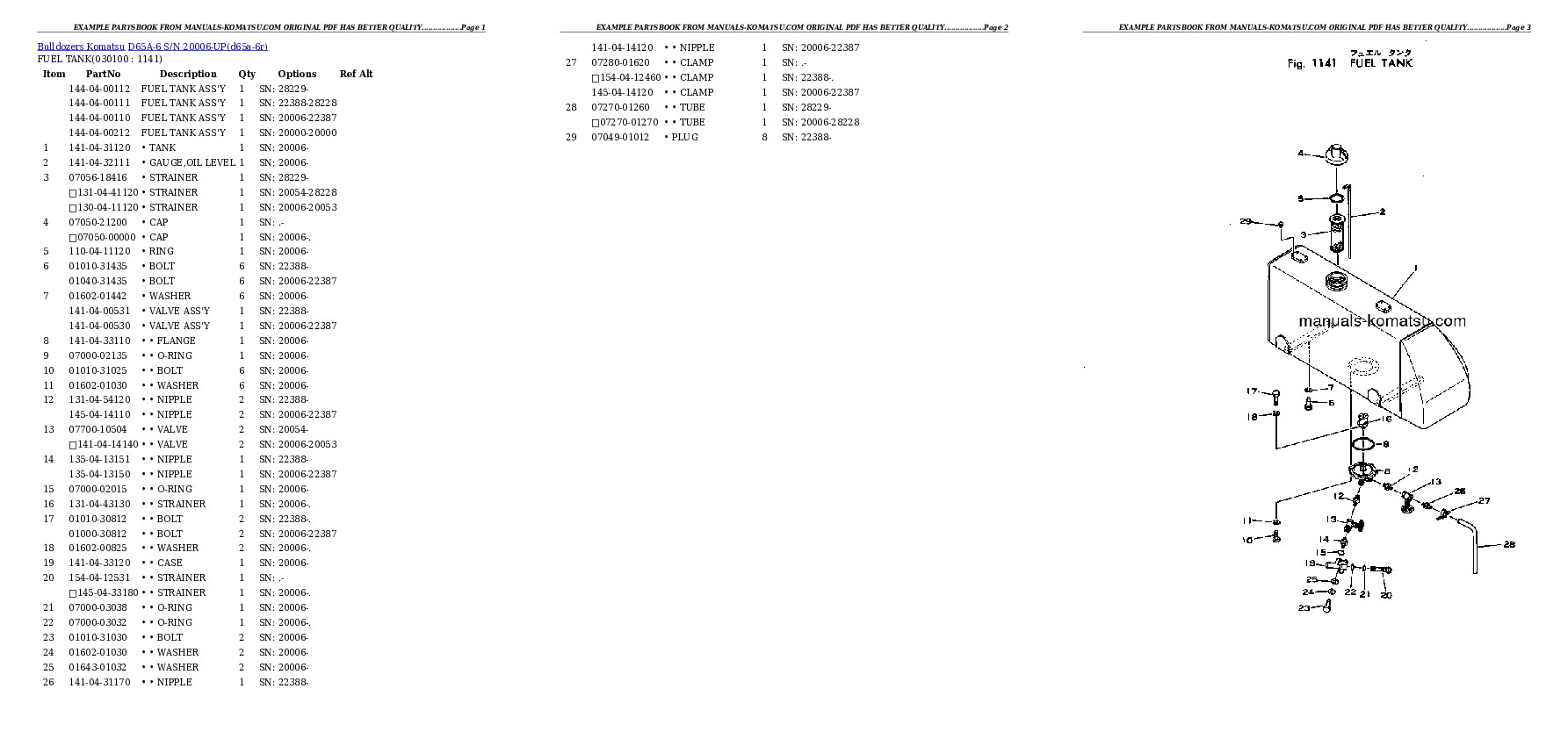 Protected: D65A-6 S/N 20006-UP Partsbook