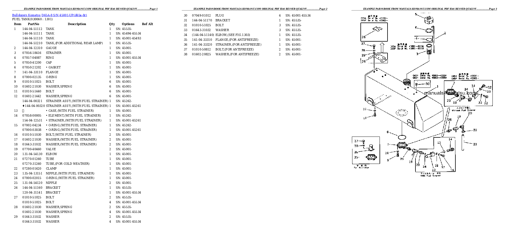 Protected: D65A-8 S/N 45001-UP Partsbook