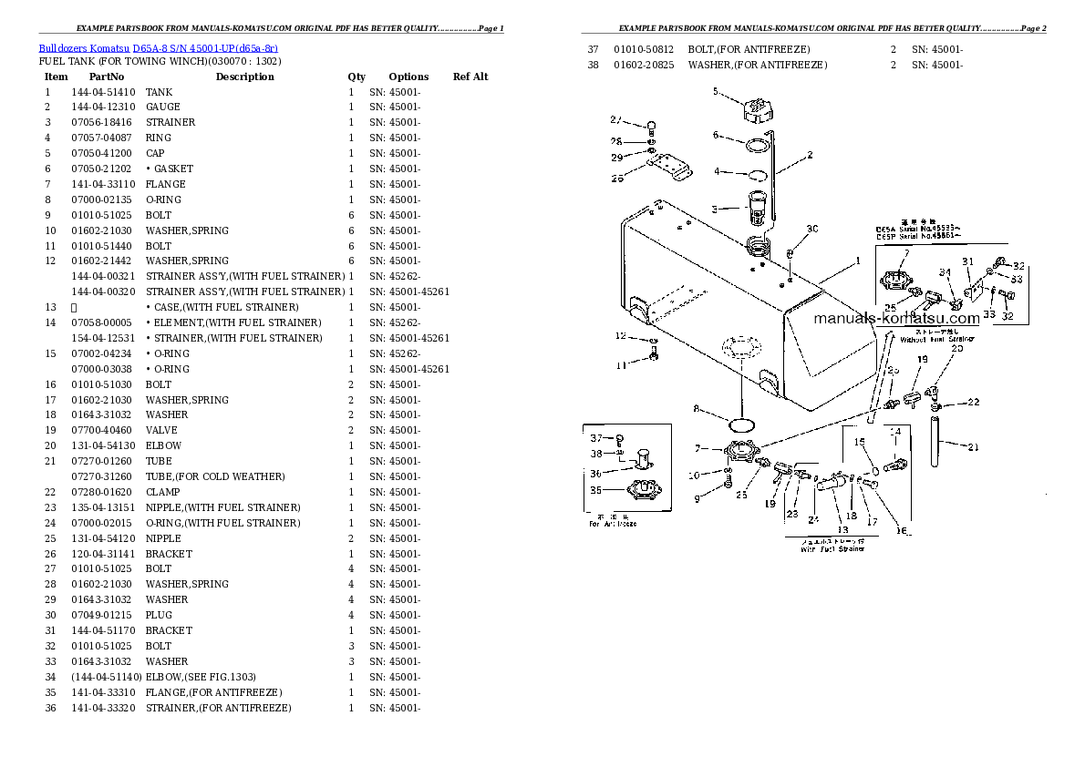 Protected: D65A-8 S/N 45001-UP Partsbook