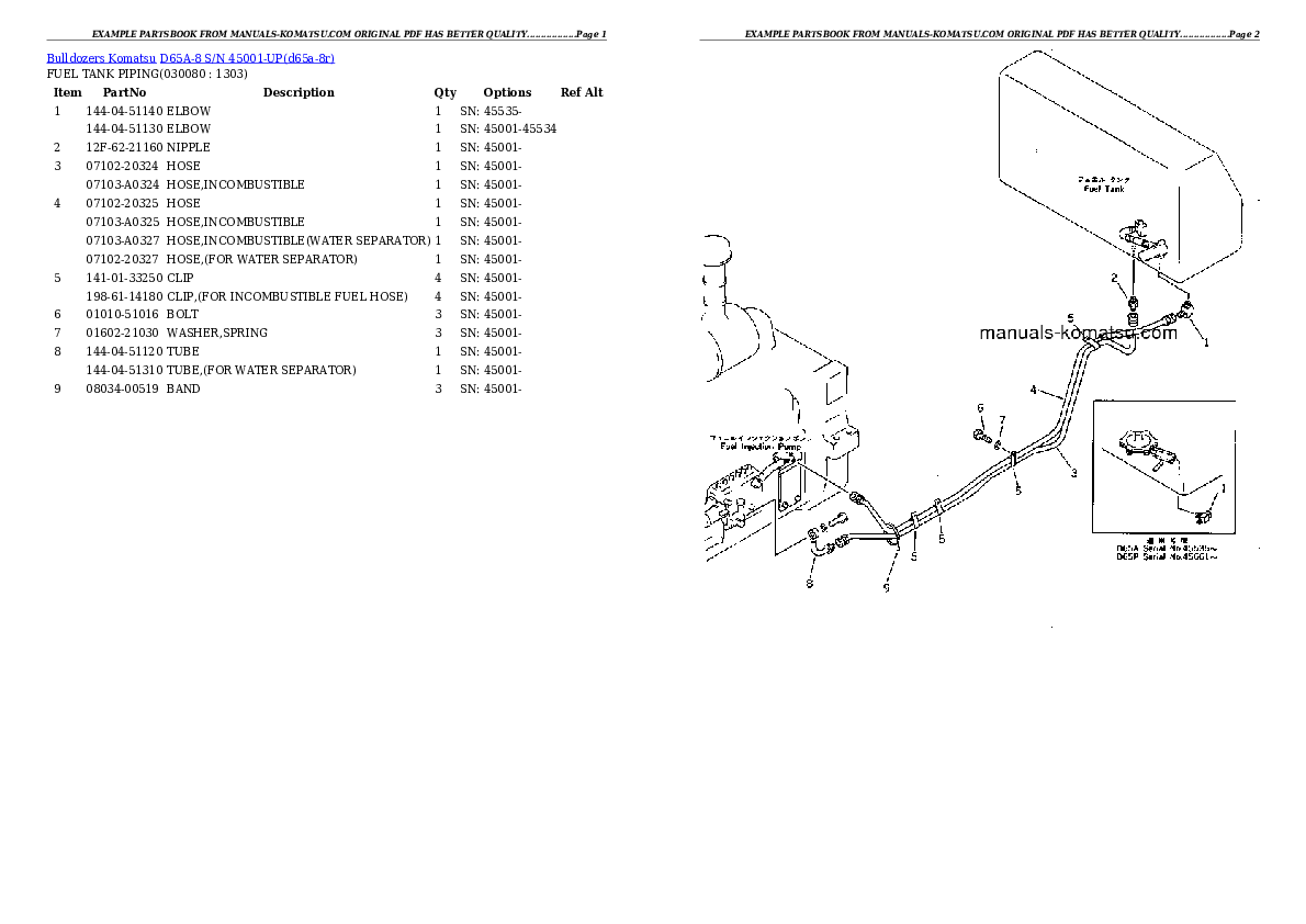 Protected: D65A-8 S/N 45001-UP Partsbook