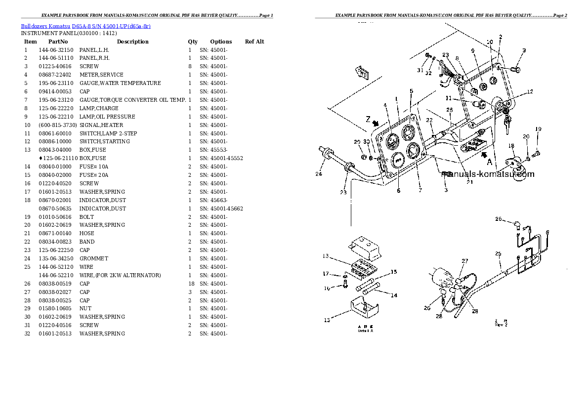 Protected: D65A-8 S/N 45001-UP Partsbook