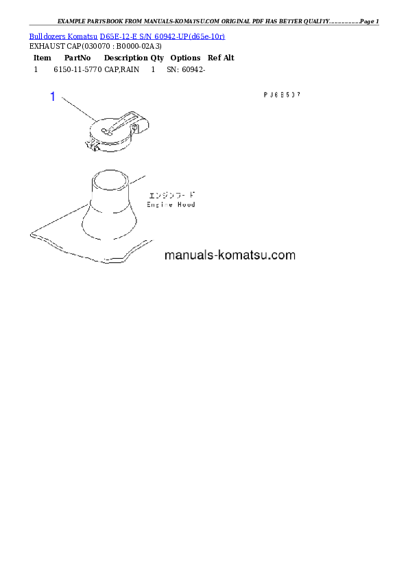Protected: D65E-12-E S/N 60942-UP Partsbook