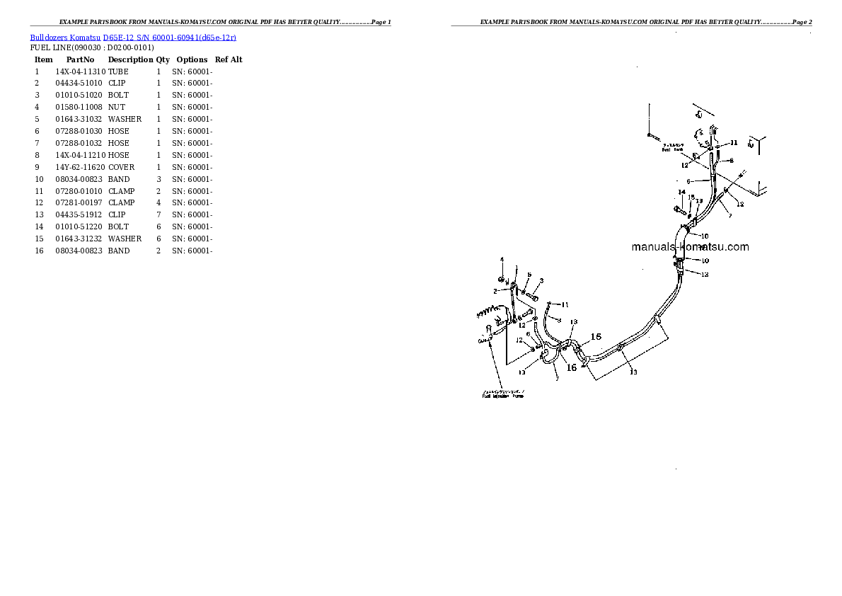 Protected: D65E-12 S/N 60001-60941 Partsbook