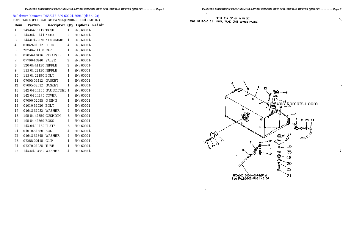 Protected: D65E-12 S/N 60001-60941 Partsbook