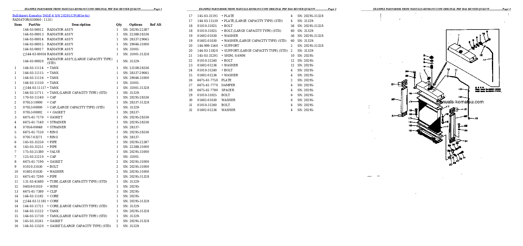 Protected: D65E-6 S/N 20295-UP Partsbook