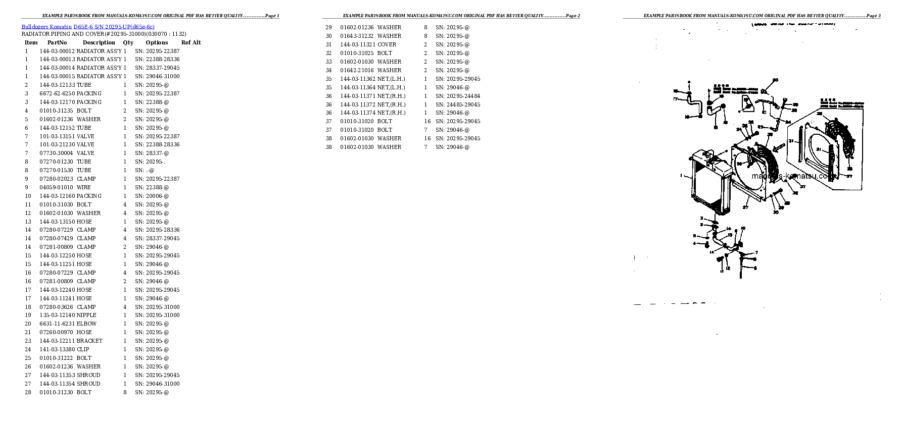 Protected: D65E-6 S/N 20295-UP Partsbook