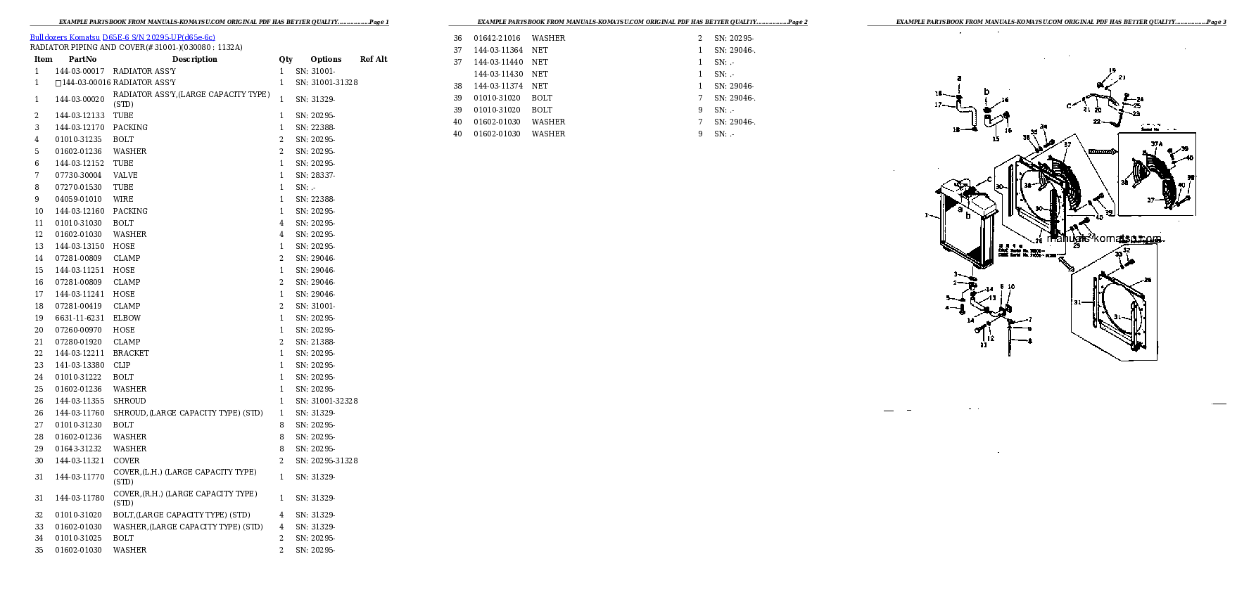 Protected: D65E-6 S/N 20295-UP Partsbook