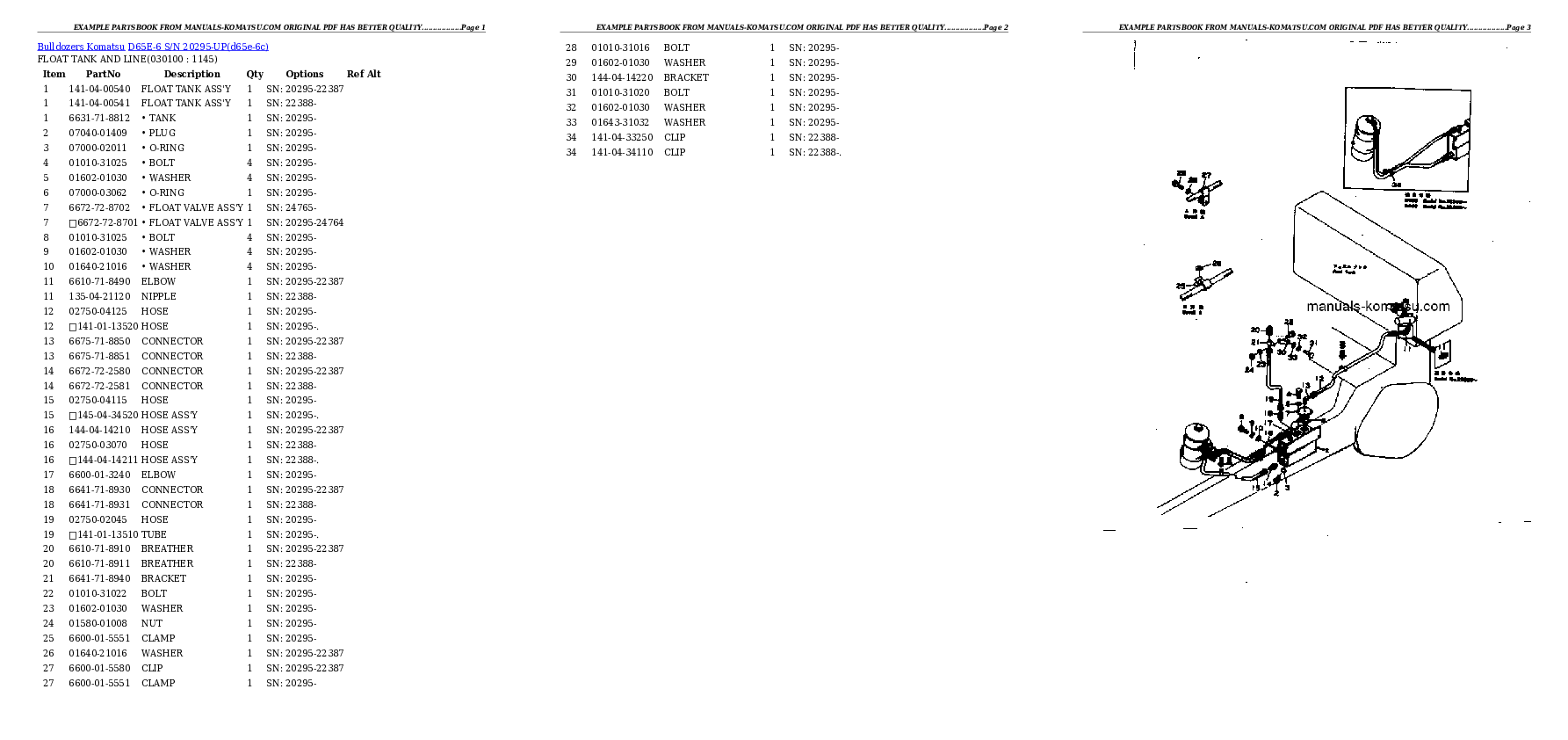 Protected: D65E-6 S/N 20295-UP Partsbook