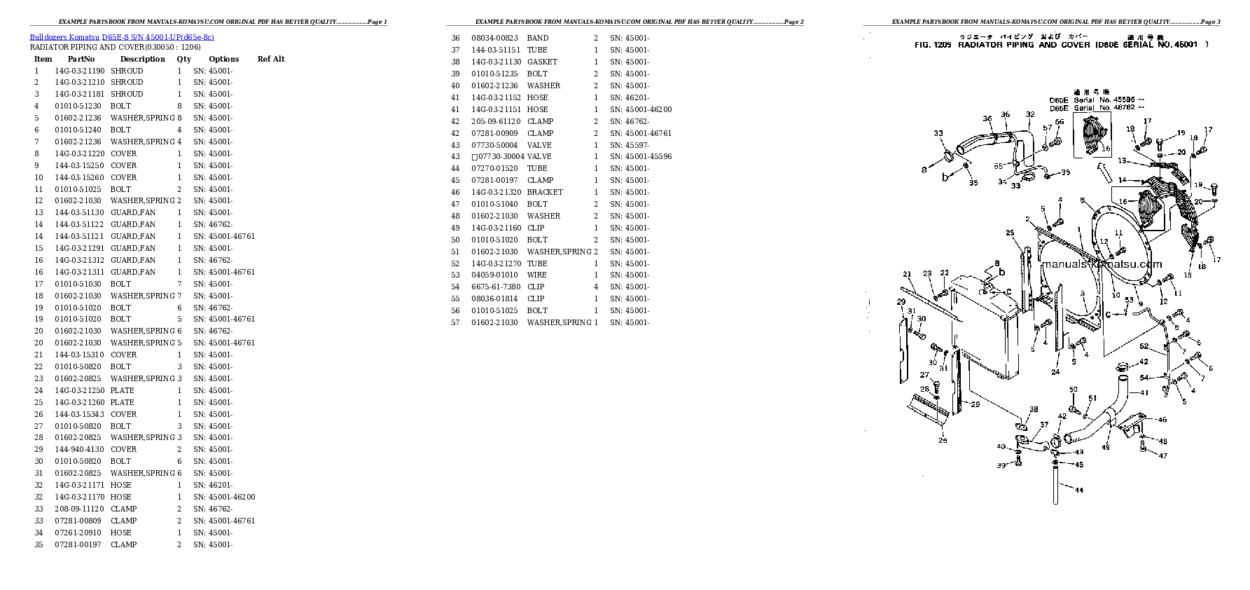 Protected: D65E-8 S/N 45001-UP Partsbook