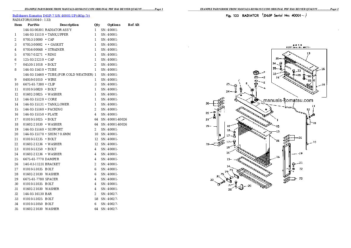 Protected: D65P-7 S/N 40001-UP Partsbook
